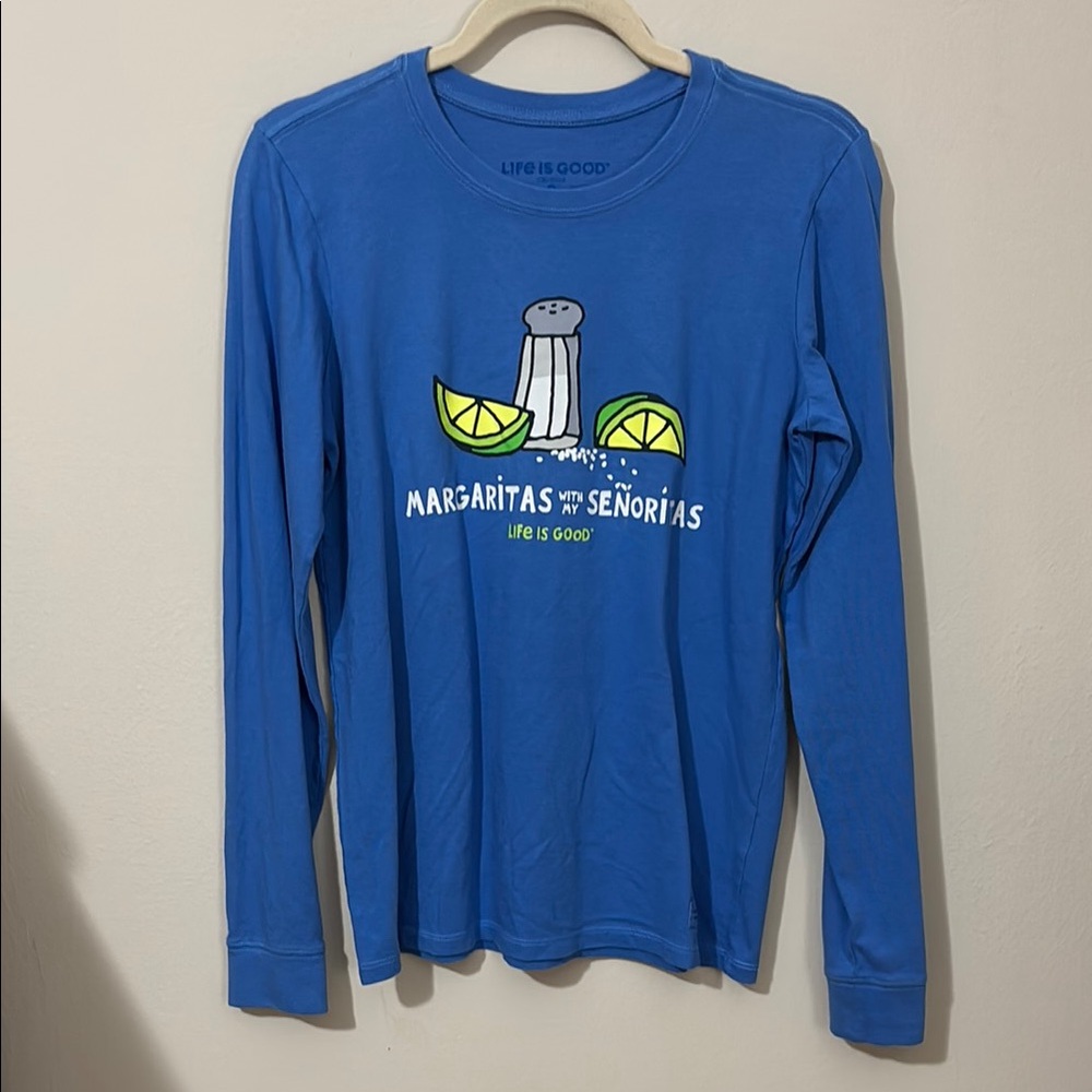 Life is Good Women's Long Sleeve Crusher Tee - Margaritas with My Senioritas